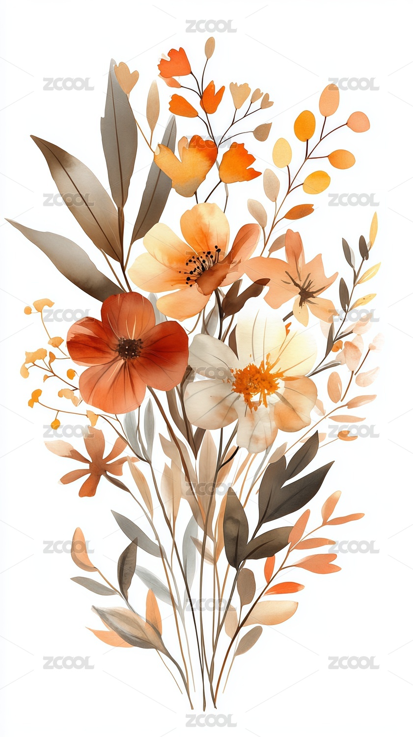 水彩花卉图案插画背景