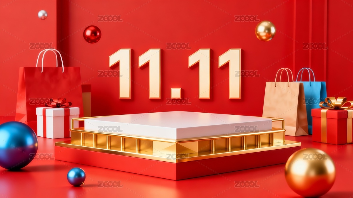 紅色雙11電商展臺(tái)插畫（主預(yù)覽-11471128） - 未分類 - 站酷設(shè)計(jì)師站酷素材原創(chuàng)素材 - 站酷ZCOOL