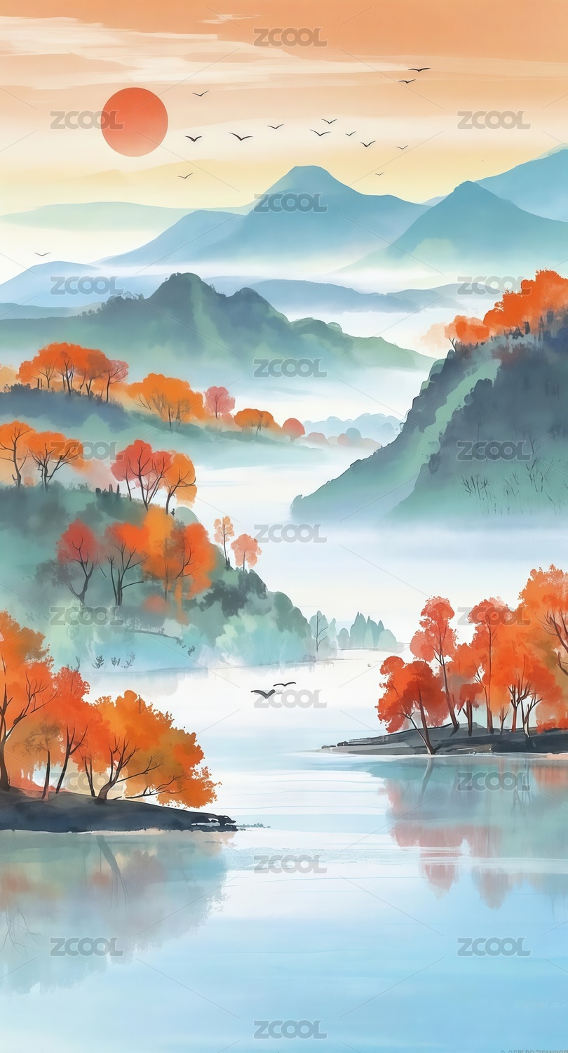 二十四节气寒露霜降节气插画