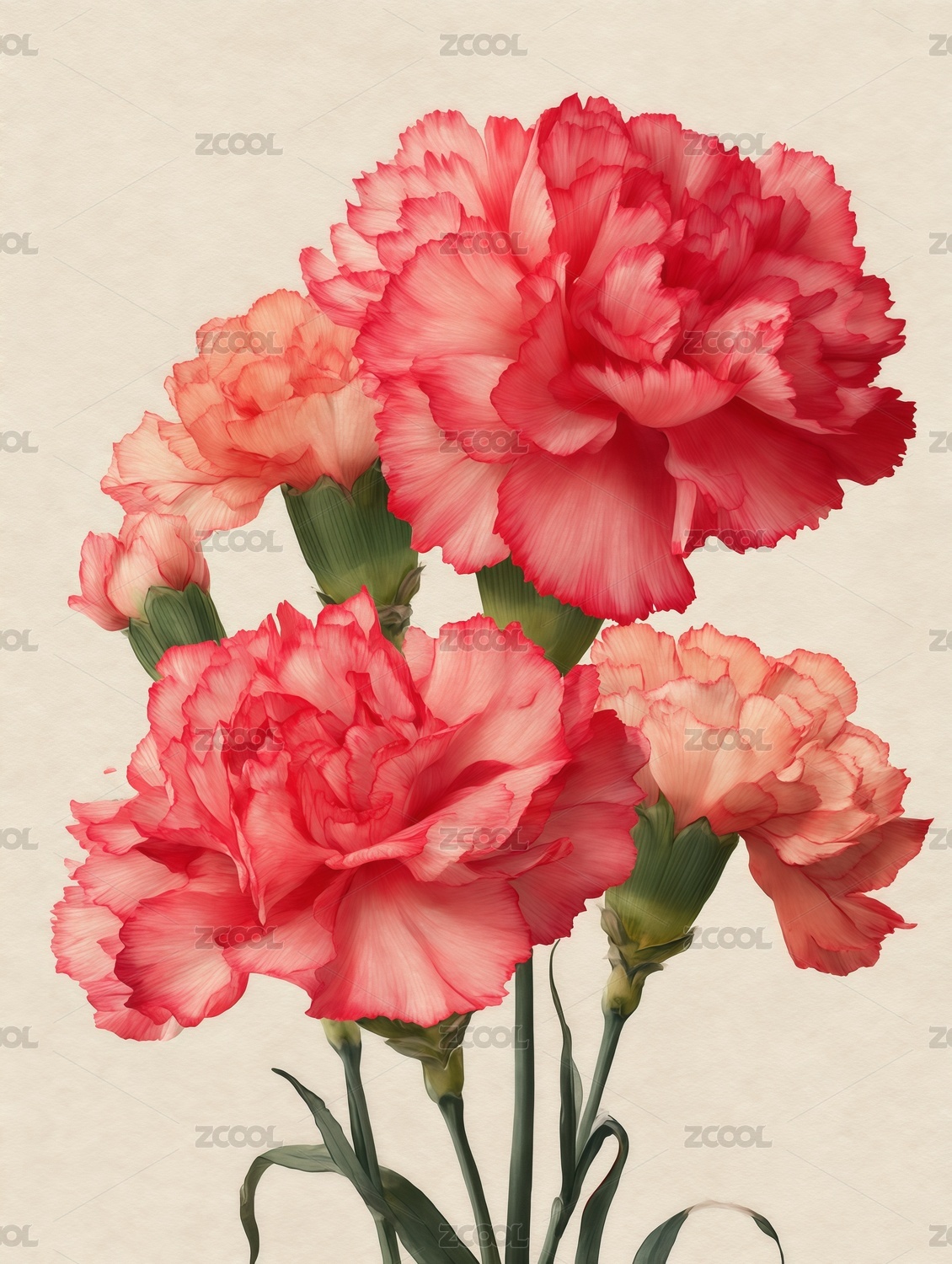 水彩花卉图案插画背景