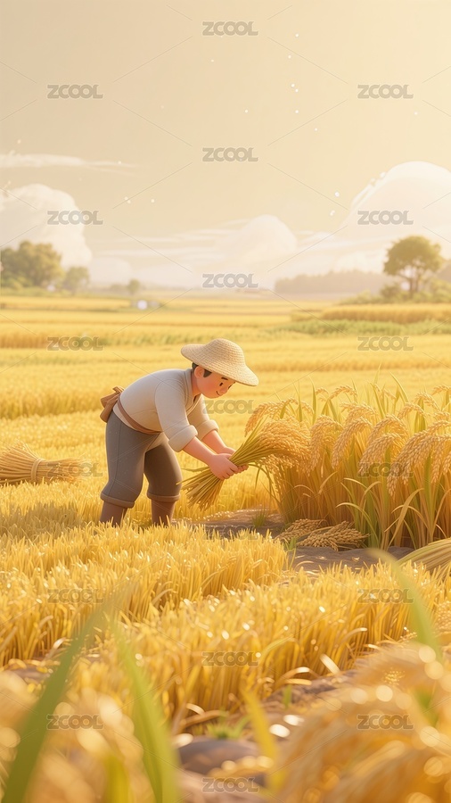 秋分节气秋天收麦子（主预览-10744321） - 未分类 - 站酷设计师站酷素材原创素材 - 站酷ZCOOL