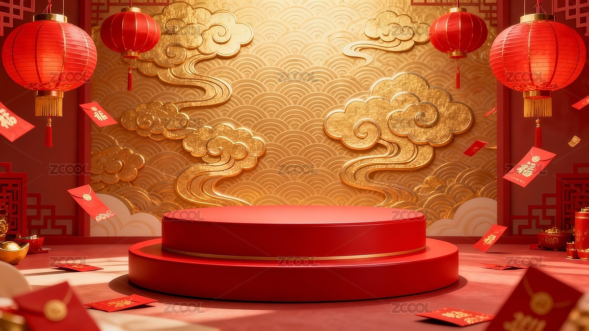 中国风电商展台插画（主预览-11471270） - 未分类 - 站酷设计师站酷素材原创素材 - 站酷ZCOOL