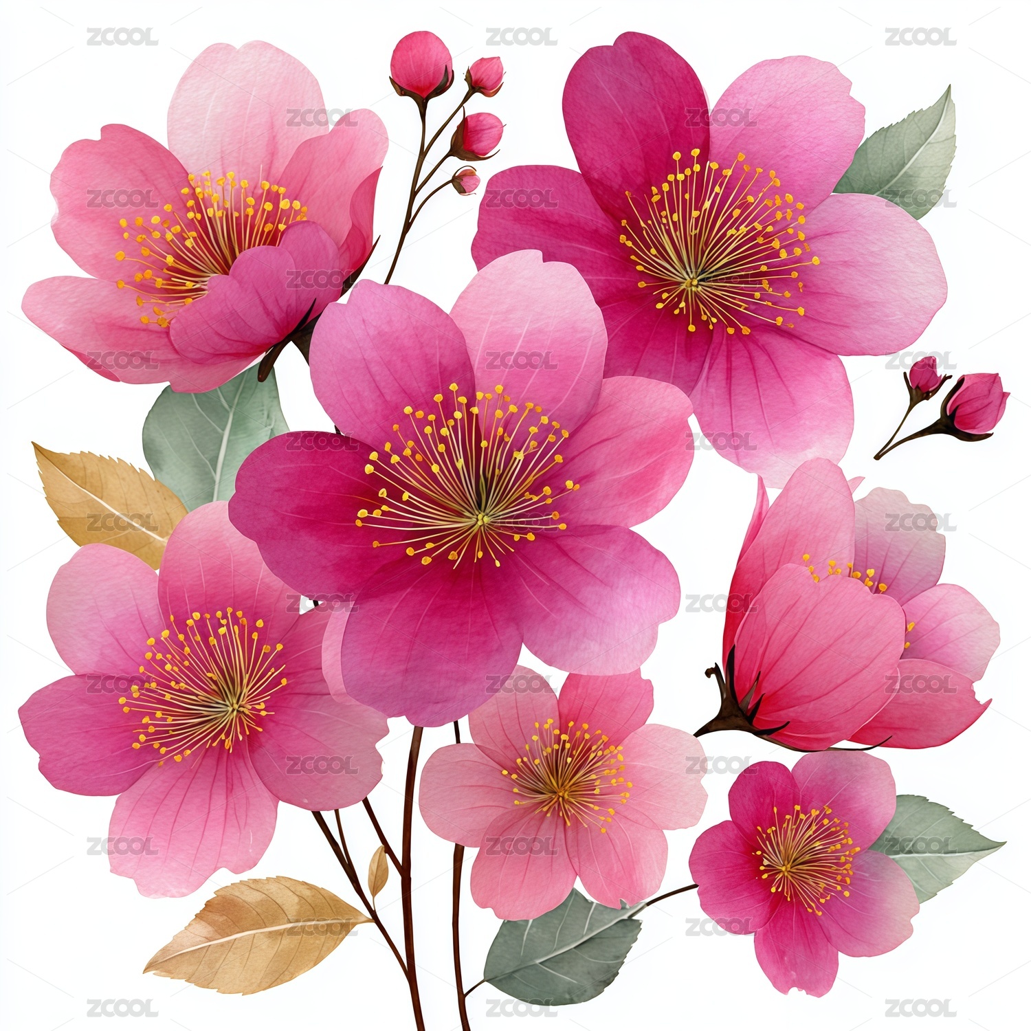 水彩花卉图案插画背景