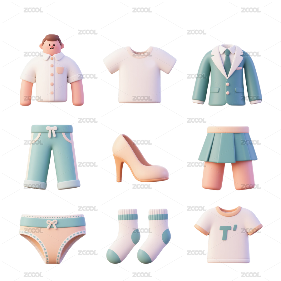 3D服装品类电商图标-免抠图icon（主预览-10098910） - 未分类 - 站酷设计师站酷素材原创素材 - 站酷ZCOOL
