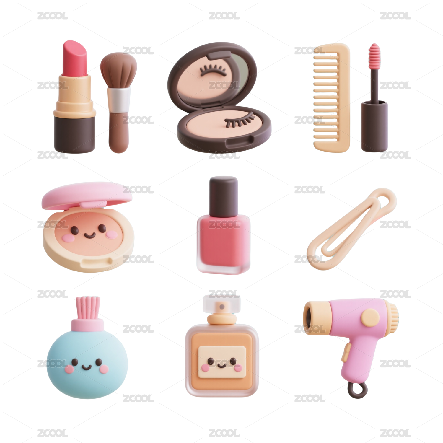 3D美妆品类电商图标-免抠图icon