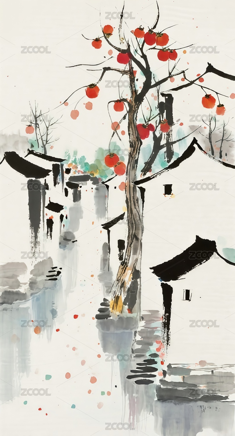 二十四节气寒露霜降节气插画