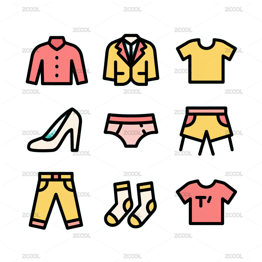 矢量扁平風(fēng)服裝品類電商圖標(biāo)-免摳圖icon（主預(yù)覽-10098918） - 未分類 - 站酷設(shè)計(jì)師站酷素材原創(chuàng)素材 - 站酷ZCOOL