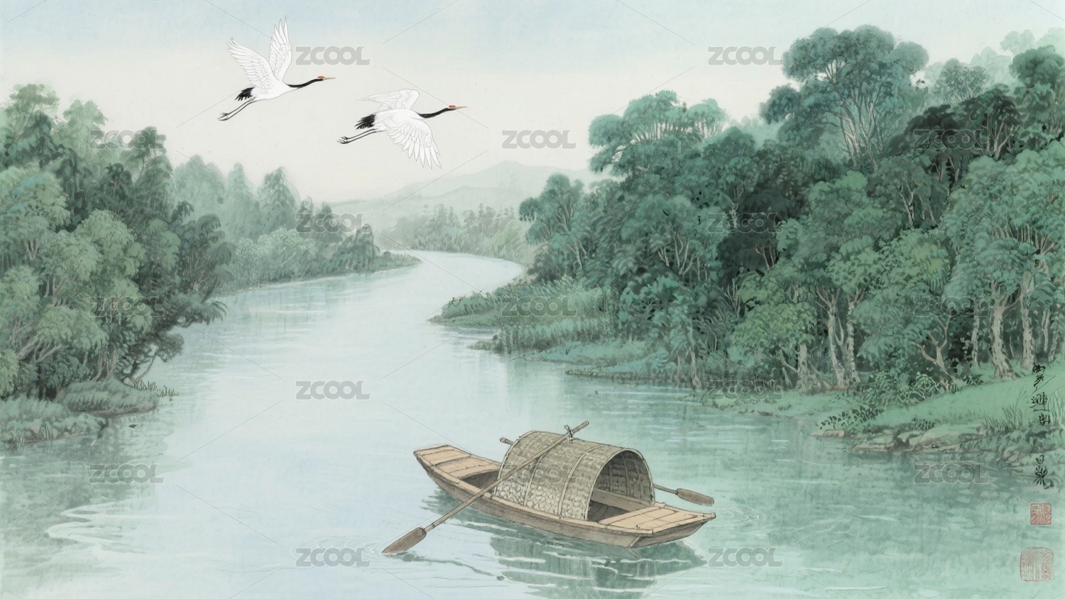 处暑插画素材