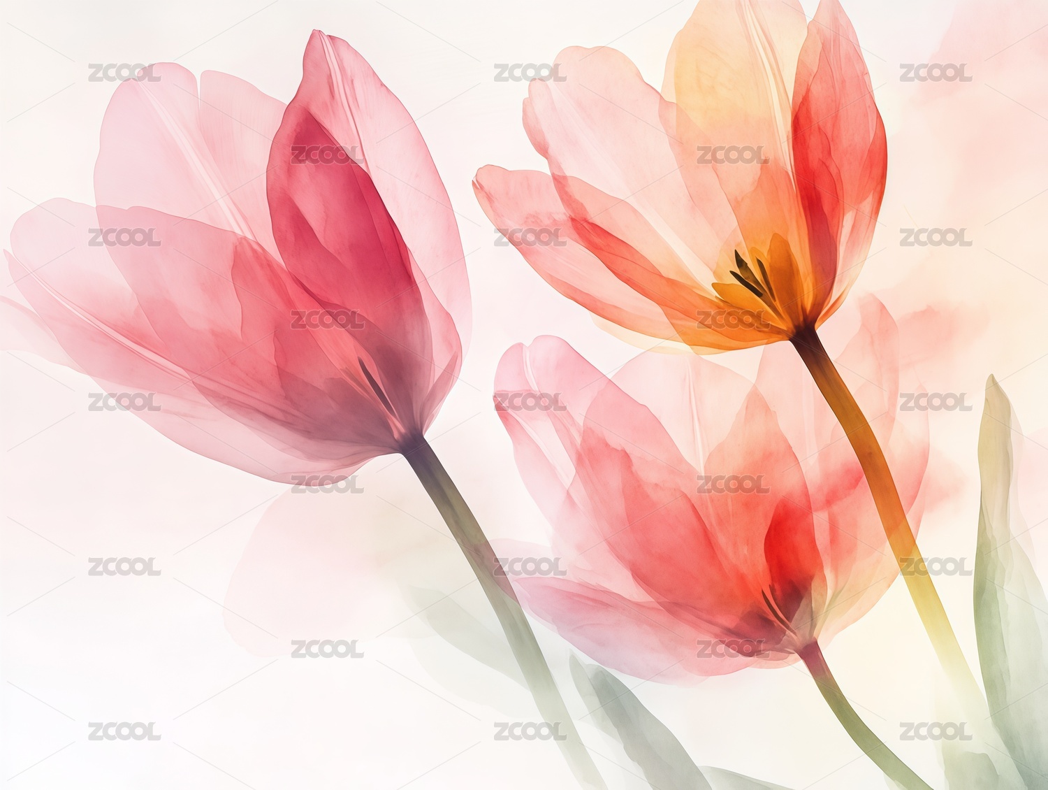 水彩花卉图案插画背景