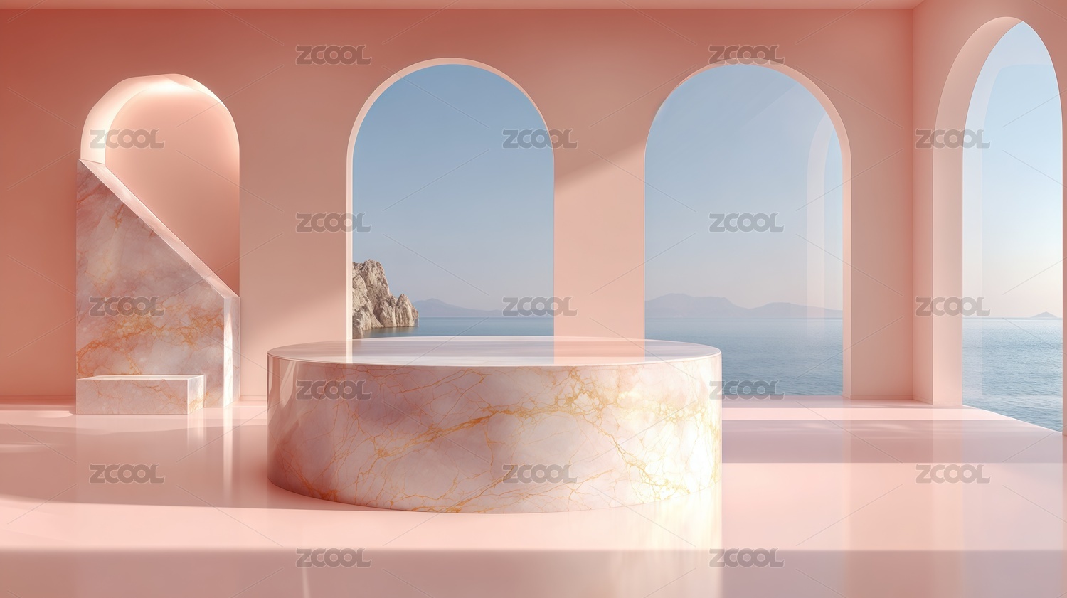 电商产品几何背景展台