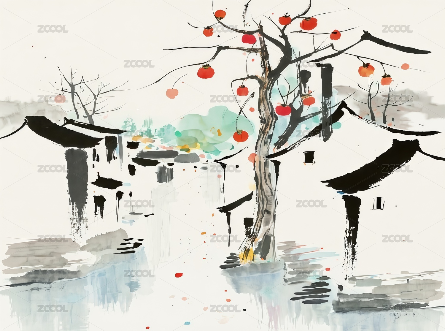 二十四节气寒露霜降节气插画