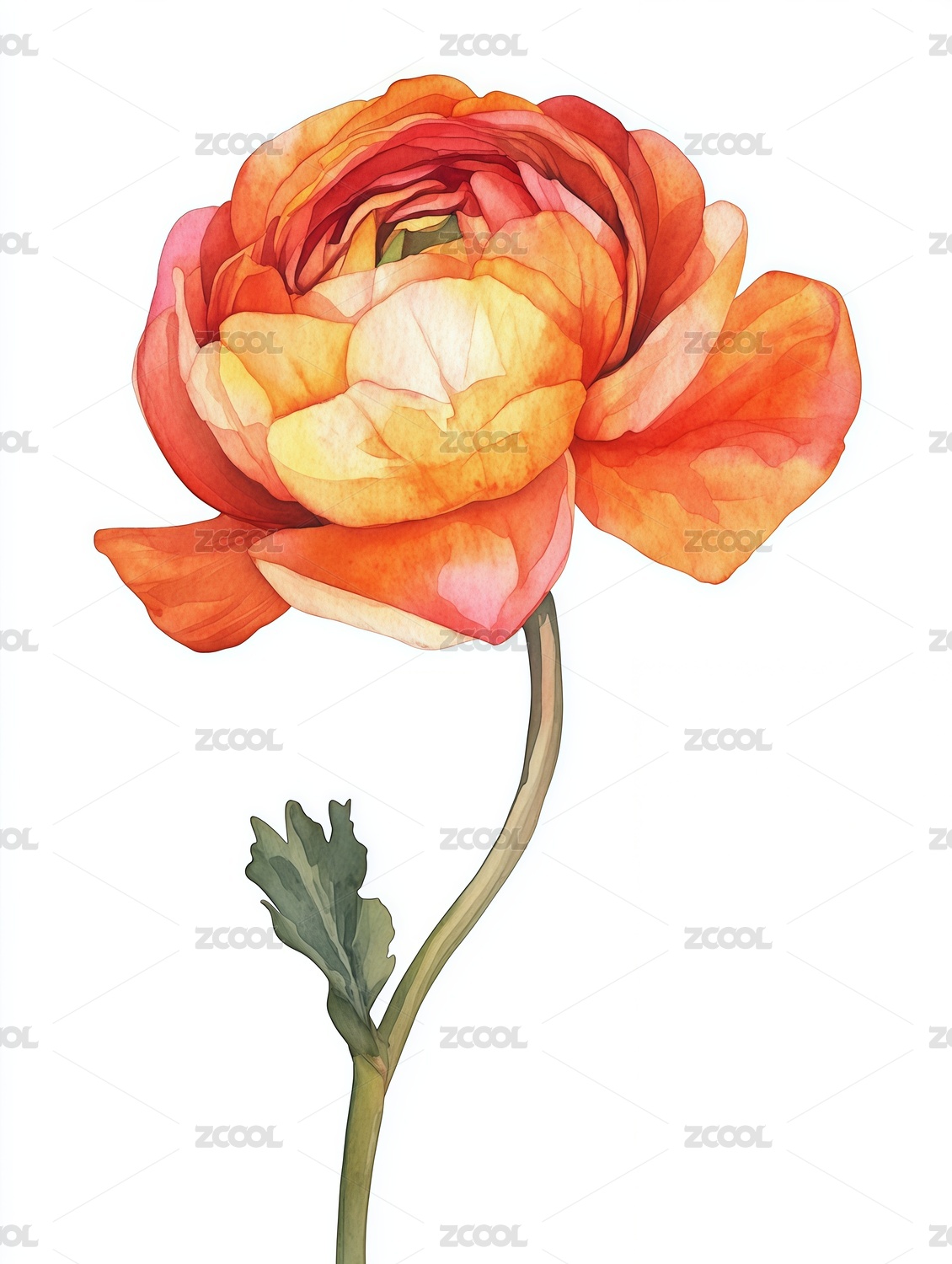 水彩花卉图案插画背景