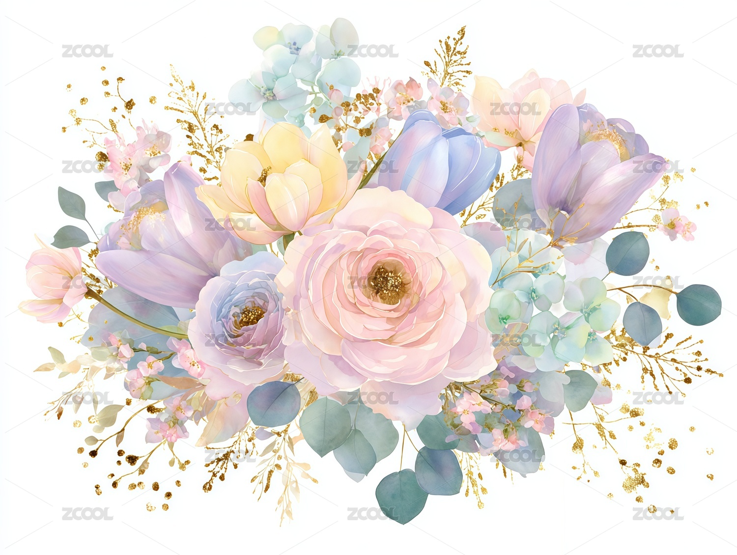 水彩花卉图案插画背景