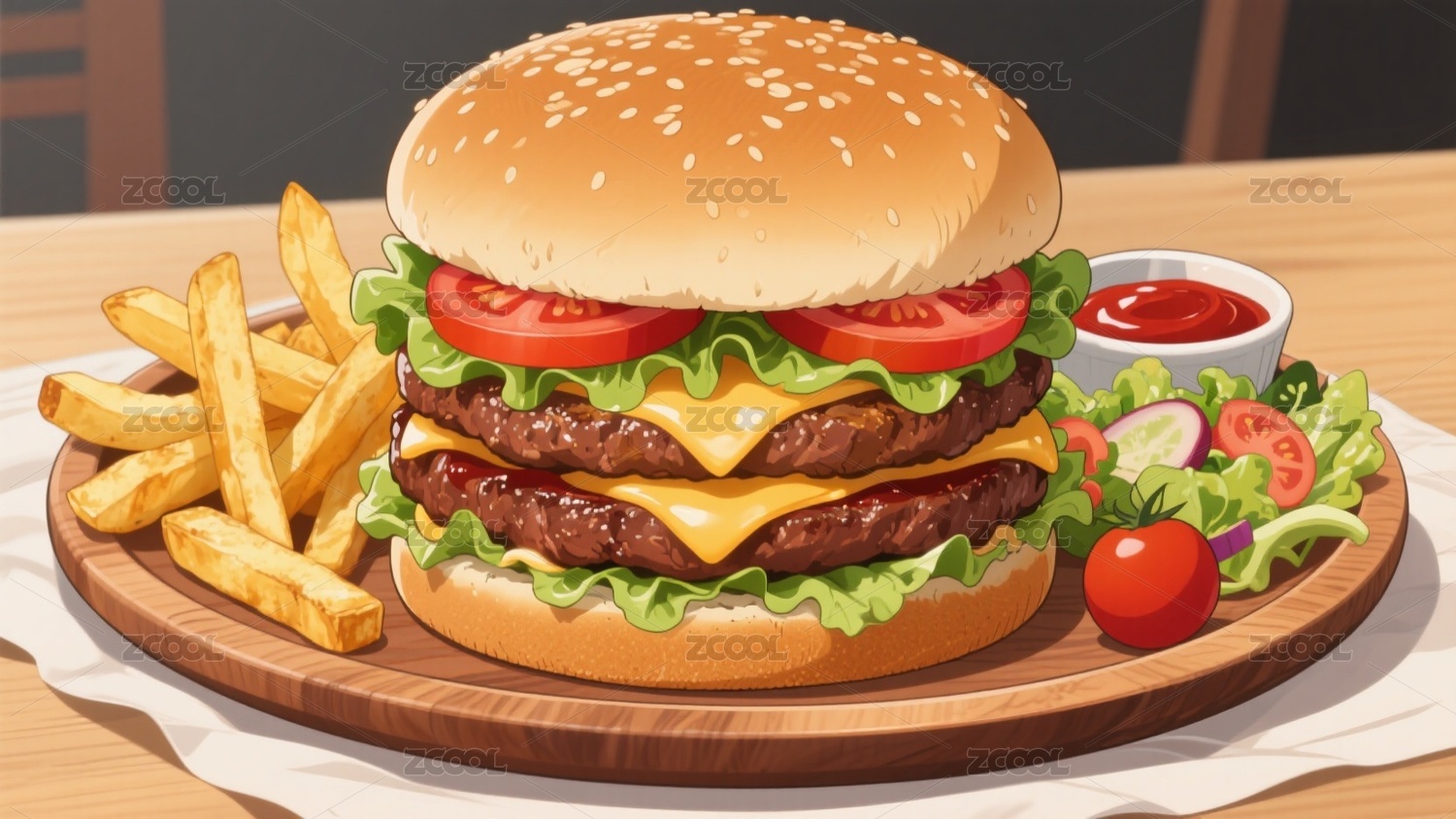 餐饮插画背景素材