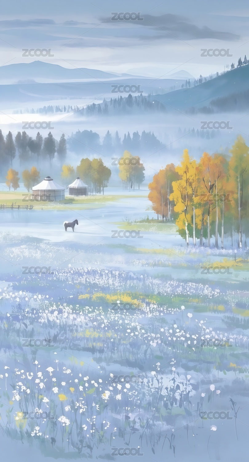 二十四节气寒露霜降节气插画