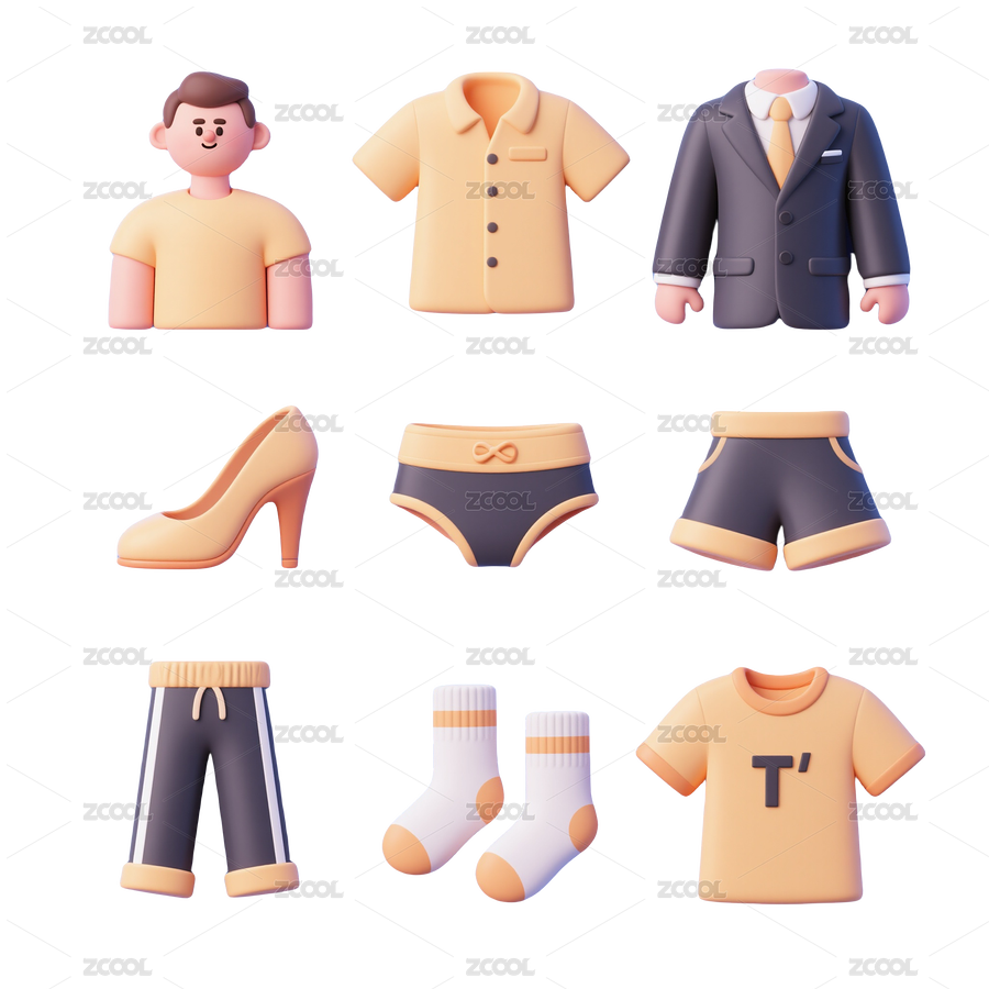 3D服装品类电商图标-免抠图icon（主预览-10098913） - 未分类 - 站酷设计师站酷素材原创素材 - 站酷ZCOOL