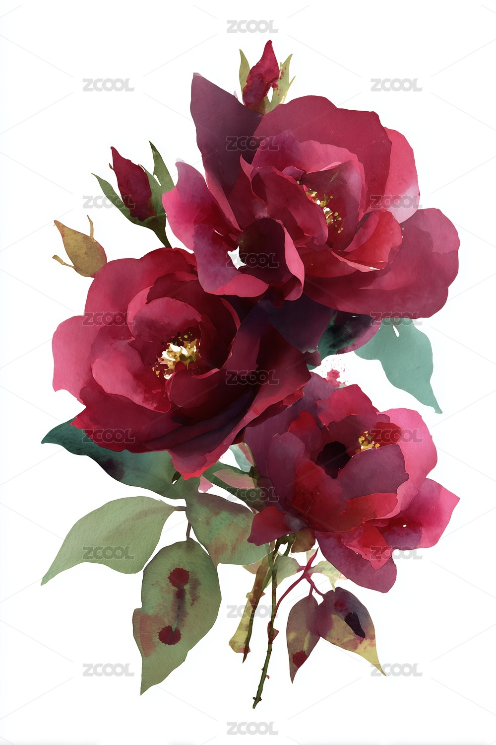 水彩花卉图案插画背景